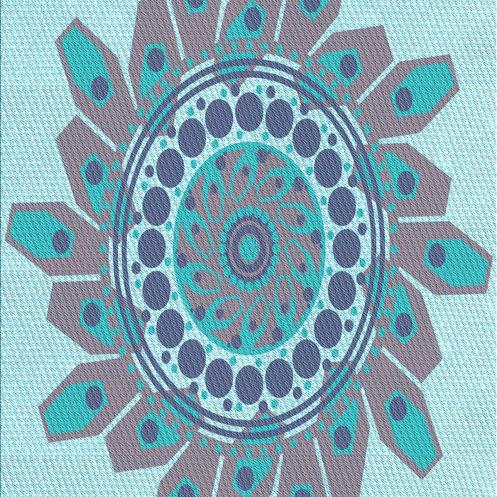 Patterned Koi Blue Rug, pat1898lblu