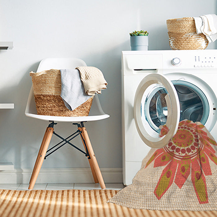 Machine Washable Transitional Orange Red Orange Rug in a Washing Machine, wshpat1898org