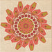 Round Patterned Orange Red Orange Rug, pat1898org