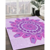 Patterned Blossom Pink Rug, pat1898pur