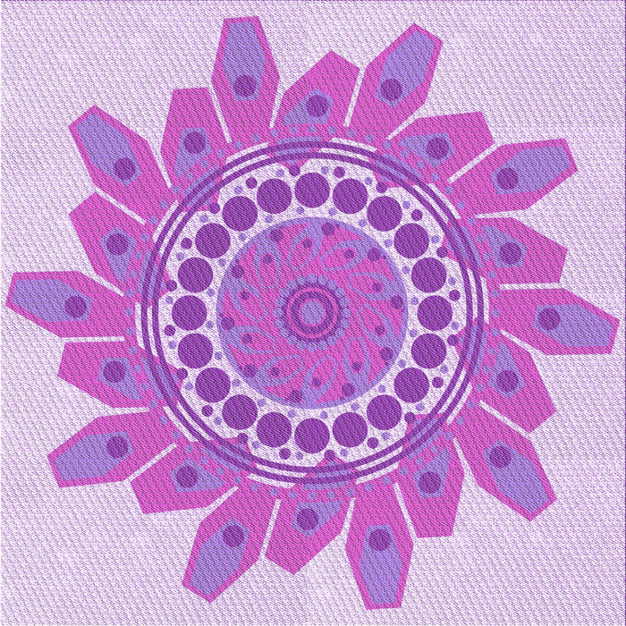 Round Patterned Blossom Pink Rug, pat1898pur