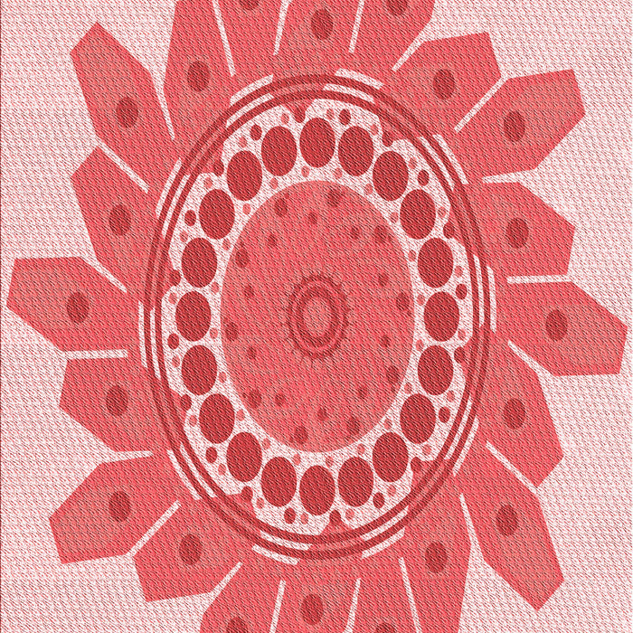 Patterned Deep Rose Pink Rug, pat1898rd