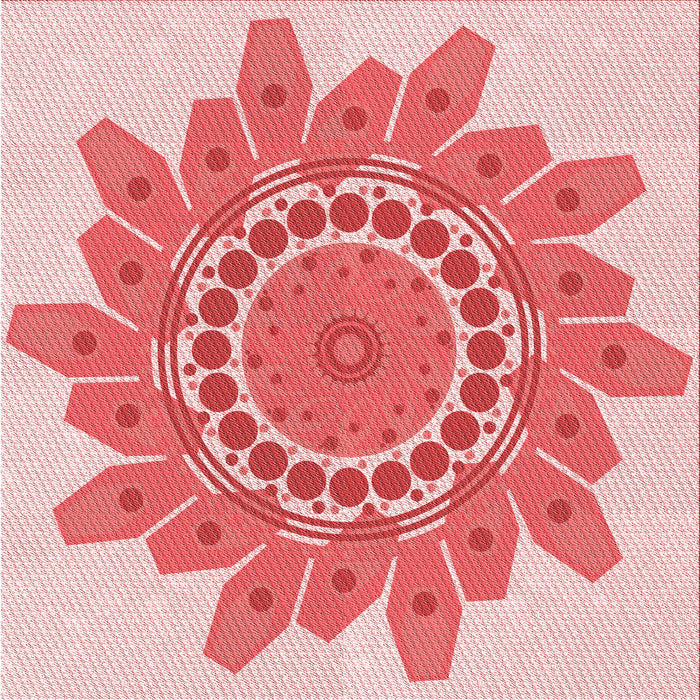 Round Patterned Deep Rose Pink Rug, pat1898rd