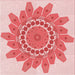 Round Patterned Deep Rose Pink Rug, pat1898rd