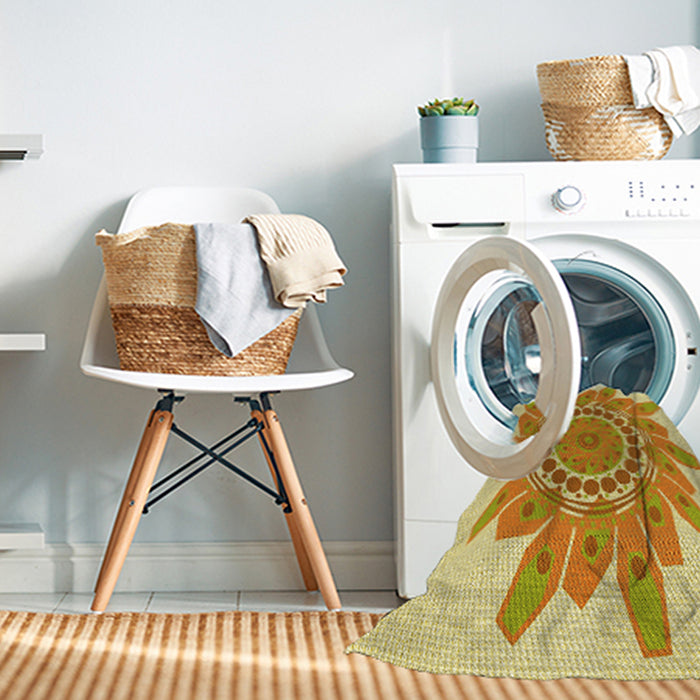 Machine Washable Transitional Orange Rug in a Washing Machine, wshpat1898yw