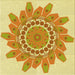 Round Patterned Orange Rug, pat1898yw