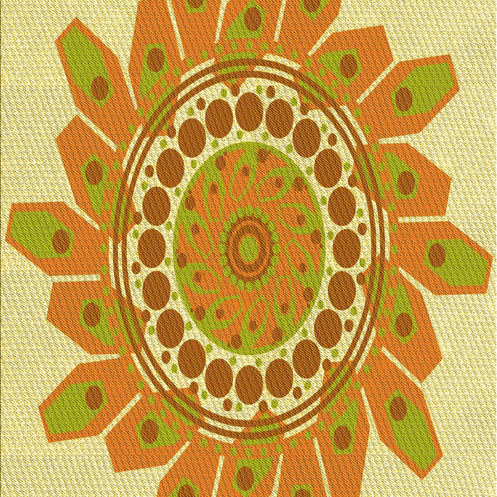 Patterned Orange Rug, pat1898yw