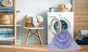 Machine Washable Transitional Light Slate Blue Rug in a Washing Machine, wshpat1899blu