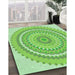 Machine Washable Transitional Jade Green Rug in a Family Room, wshpat1899grn