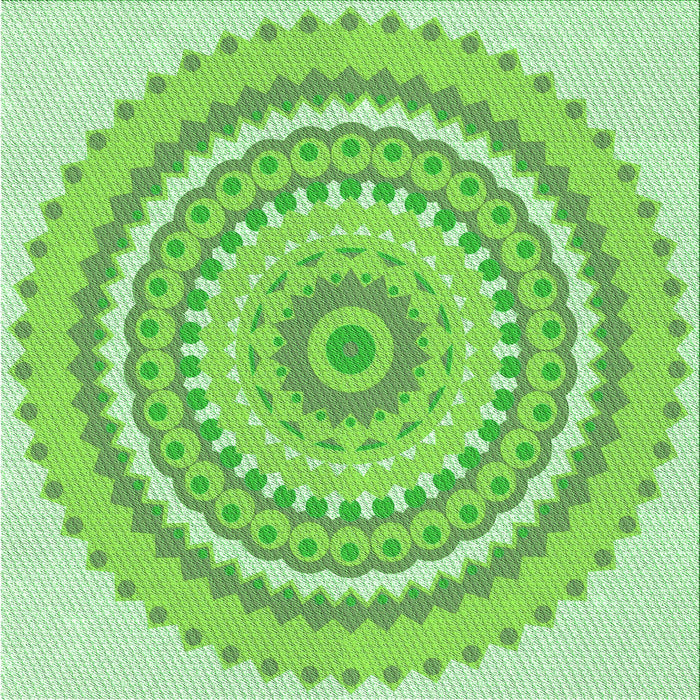 Round Patterned Jade Green Rug, pat1899grn