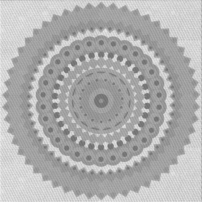 Round Patterned Gray Rug, pat1899gry