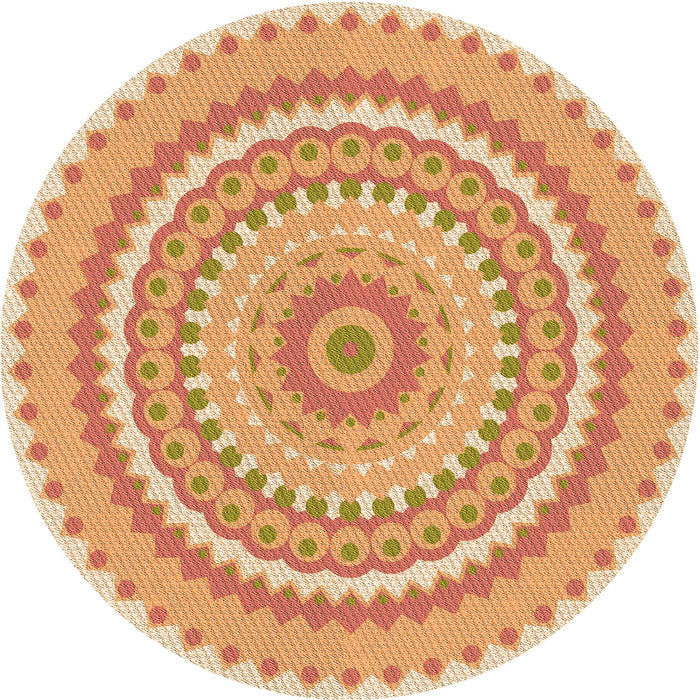 Square Patterned Orange Rug, pat1899org