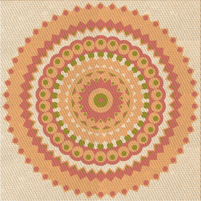 Round Machine Washable Transitional Orange Rug, wshpat1899org