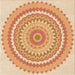 Round Machine Washable Transitional Orange Rug, wshpat1899org