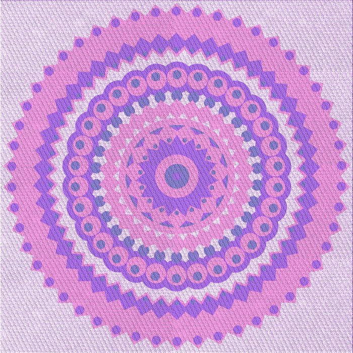 Round Patterned Blossom Pink Rug, pat1899pur