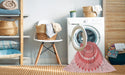 Machine Washable Transitional Pink Rug in a Washing Machine, wshpat1899rd