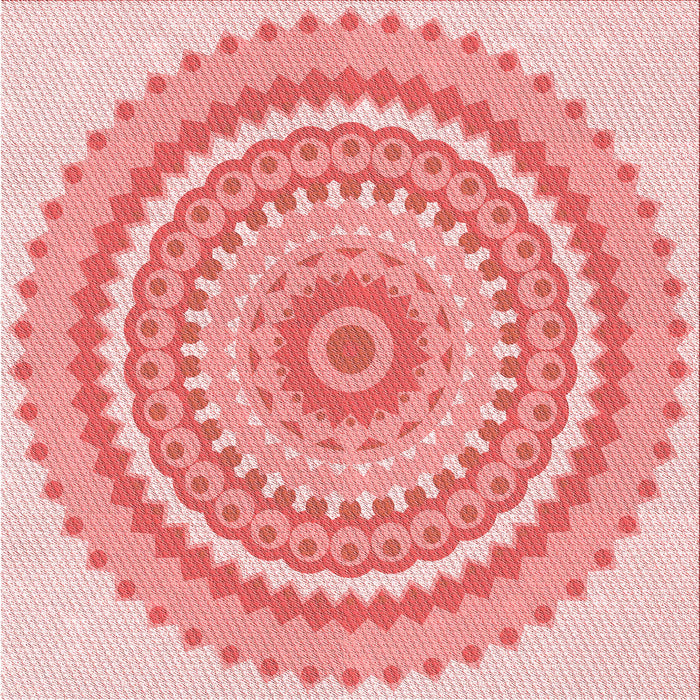 Round Patterned Baby Pink Rug, pat1899rd