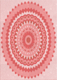 Machine Washable Transitional Pink Rug, wshpat1899rd