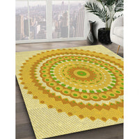 Patterned Bold Yellow Rug, pat1899yw