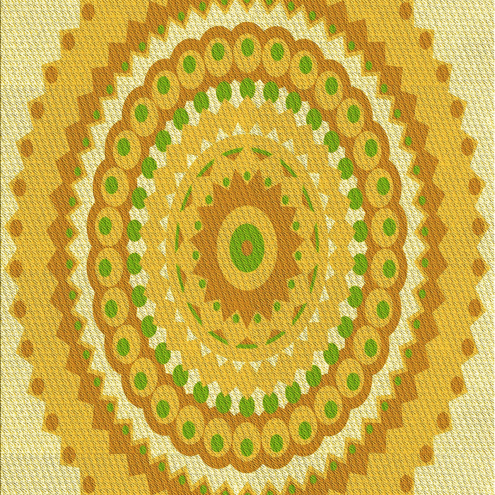 Patterned Bold Yellow Rug, pat1899yw