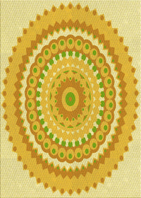 Machine Washable Transitional Bold Yellow Rug, wshpat1899yw