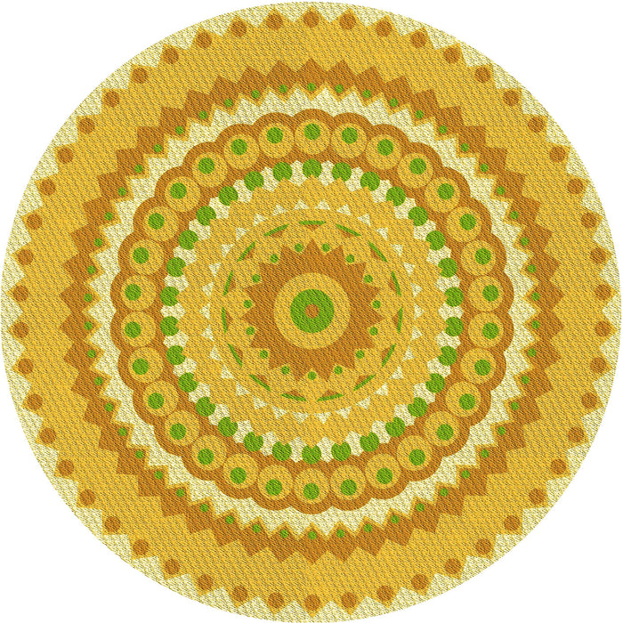 Square Machine Washable Transitional Bold Yellow Rug in a Living Room, wshpat1899yw