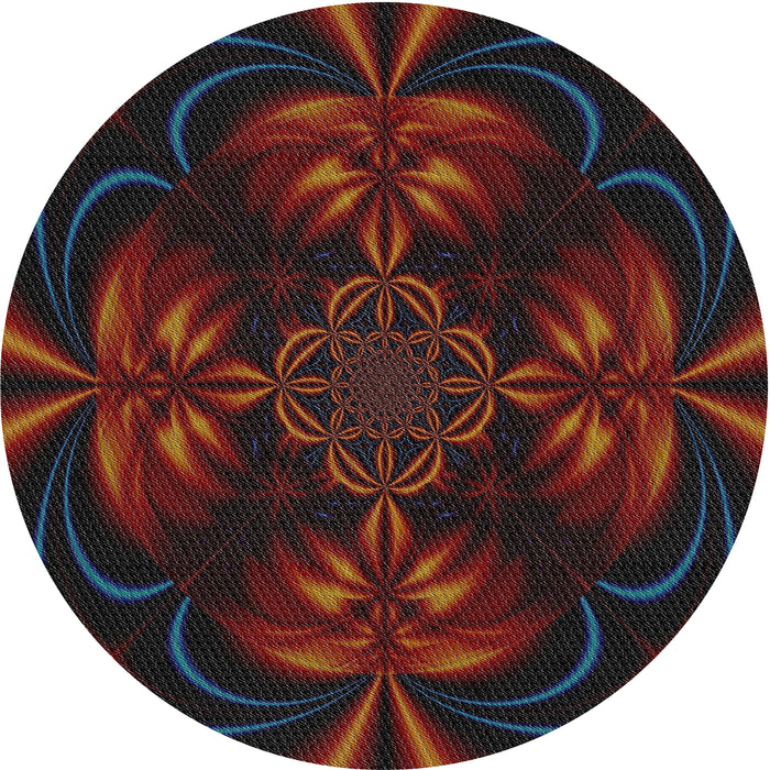 Sideview of Patterned Chocolate Brown Novelty Rug, pat189