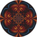 Sideview of Patterned Chocolate Brown Novelty Rug, pat189