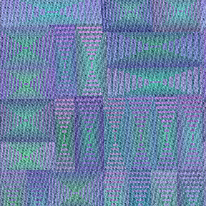 Patterned Sapphire Blue Novelty Rug, pat18