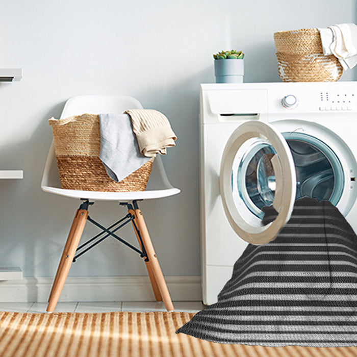 Machine Washable Transitional Charcoal Black Rug in a Washing Machine, wshpat19gry