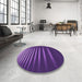 Round Patterned Jasmine Purple Rug in a Office, pat19pur