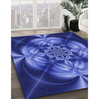 Patterned Cobalt Blue Rug, pat190blu