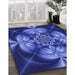 Machine Washable Transitional Cobalt Blue Rug in a Family Room, wshpat190blu