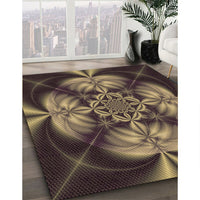 Patterned Burgundy Brown Rug, pat190brn