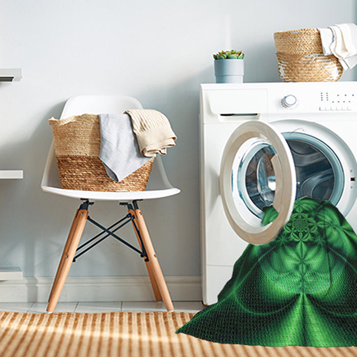 Machine Washable Transitional Deep Teal Green Rug in a Washing Machine, wshpat190grn