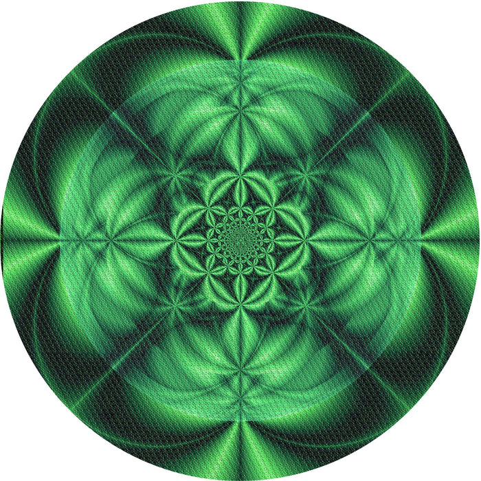 Square Patterned Deep Teal Green Rug, pat190grn