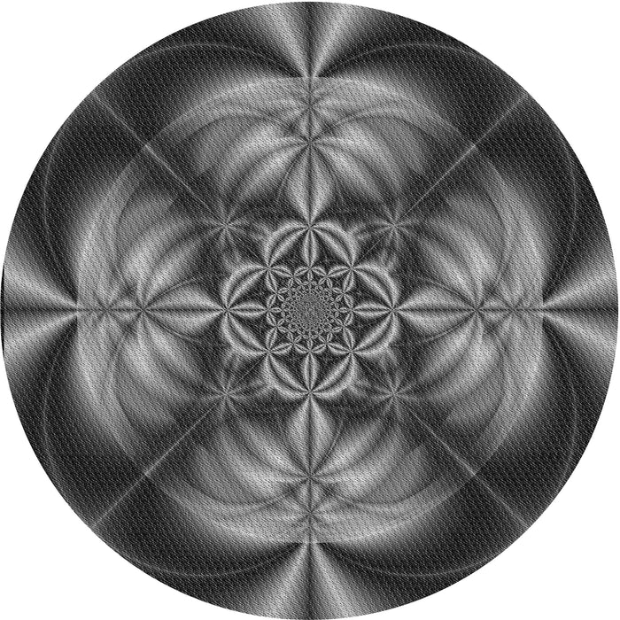 Square Patterned Charcoal Black Rug, pat190gry