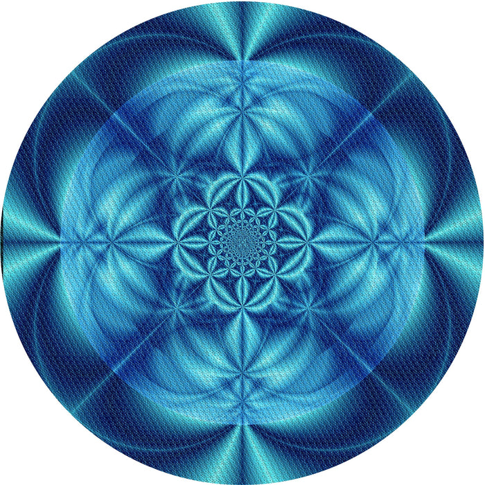 Square Patterned Blueberry Blue Rug, pat190lblu