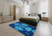 Patterned Blueberry Blue Rug in a Bedroom, pat190lblu