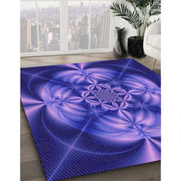 Patterned Cobalt Blue Rug, pat190pur