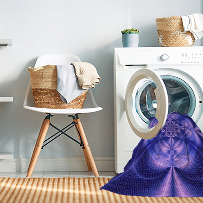 Machine Washable Transitional Cobalt Blue Rug in a Washing Machine, wshpat190pur