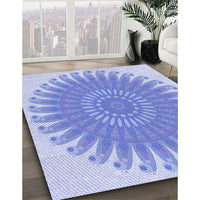 Patterned Light Slate Blue Rug, pat1900blu