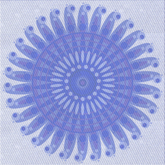 Round Patterned Light Slate Blue Rug, pat1900blu