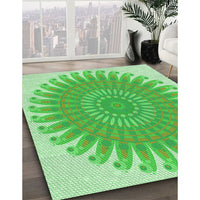 Patterned Green Rug, pat1900grn