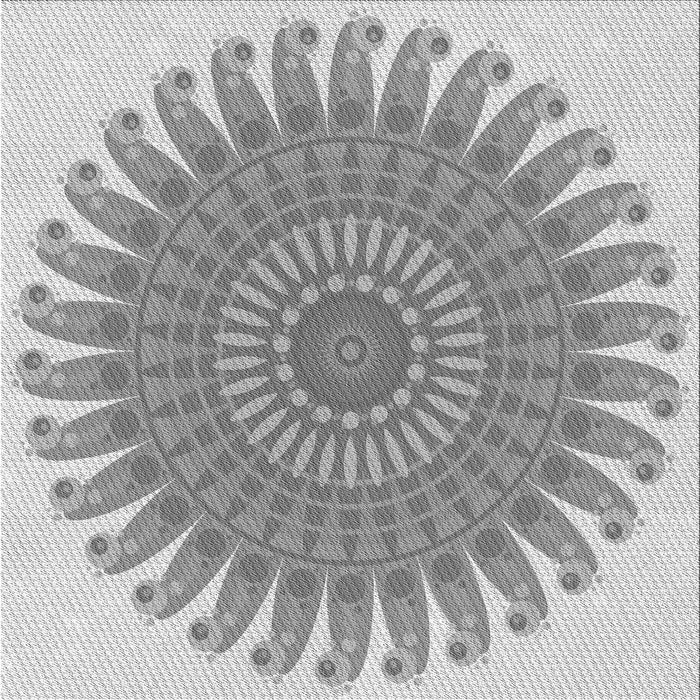 Round Machine Washable Transitional Gray Rug, wshpat1900gry