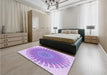 Patterned Mauve Purple Rug in a Bedroom, pat1900pur