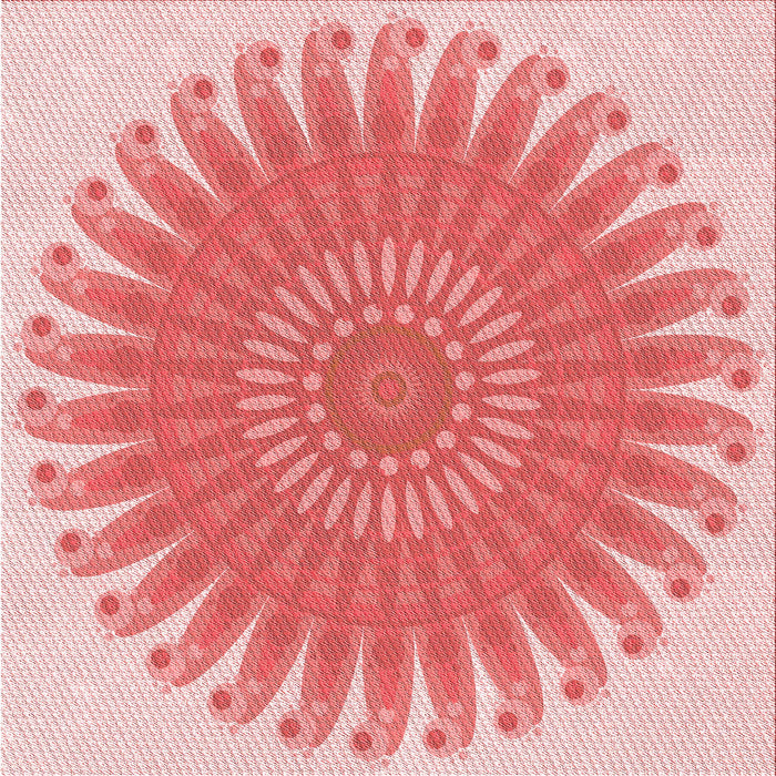 Round Machine Washable Transitional Pastel Pink Rug, wshpat1900rd