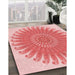 Machine Washable Transitional Pastel Pink Rug in a Family Room, wshpat1900rd