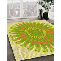 Patterned Bold Yellow Rug, pat1900yw