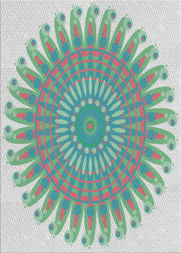 Patterned Grayish Turquoise Green Novelty Rug, pat1900